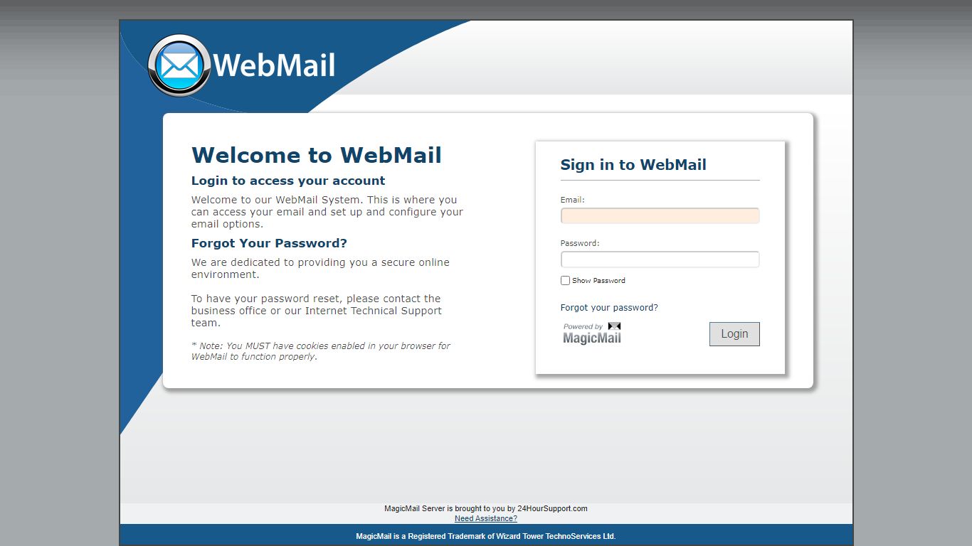 MagicMail Server: Login Page - America.net